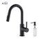 Kibi Circular Single Handle Pull Down Kitchen & Bar Sink Faucet with Soap Dispenser C-KKF2011MB-KSD100MB - alternate 1